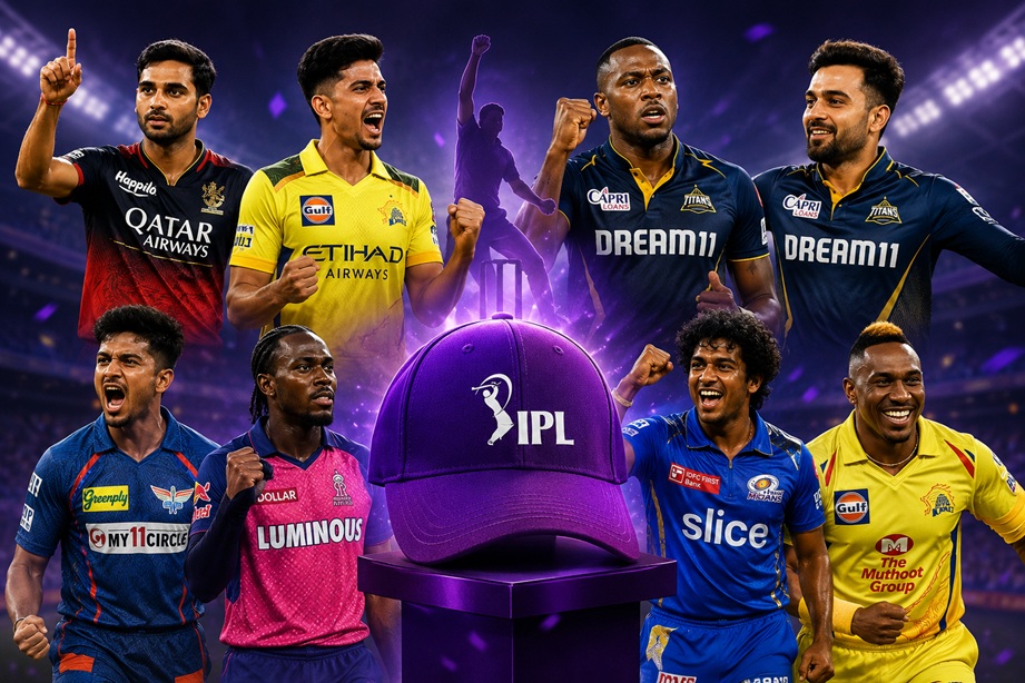 IPL 2026 Purple Cap top wicket-takers celebrating wickets in IPL season