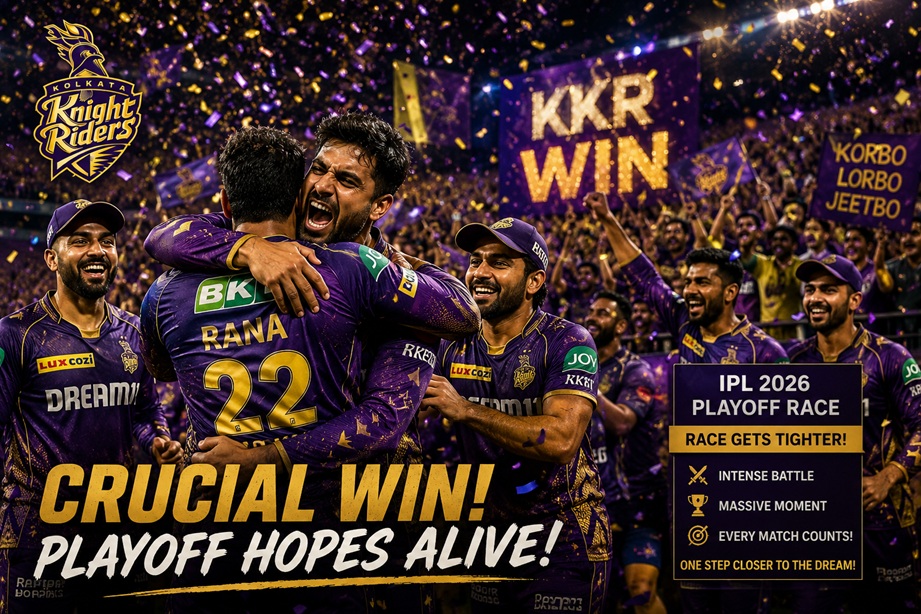KKR MI Playoff Drama at Eden Gardens during a high-pressure IPL playoff race clash between Kolkata and Mumbai.
