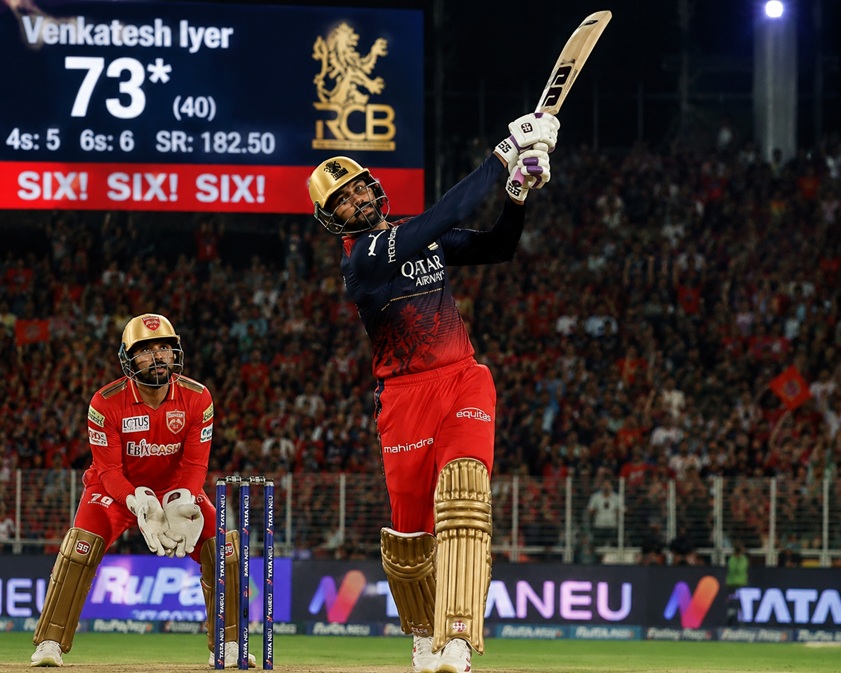 Punjab RCB Scorecard Highlights showing Virat Kohli and Venkatesh Iyer in IPL 2026 clash