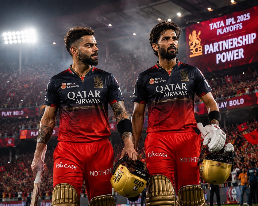 RCB vs GT Highlights featuring Rajat Patidar and Virat Kohli during IPL 2026 playoff win