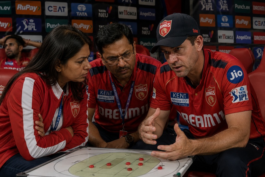 Ricky Ponting IPL Heartbreak showing Ponting sitting emotionally in the Punjab Kings dugout after a tough IPL loss