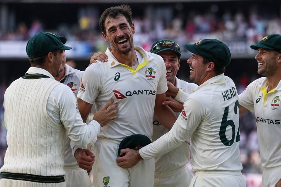Australia vs West Indies Scorecard 2025 featuring Mitchell Starc and Travis Head during the Frank Worrell Trophy Test series