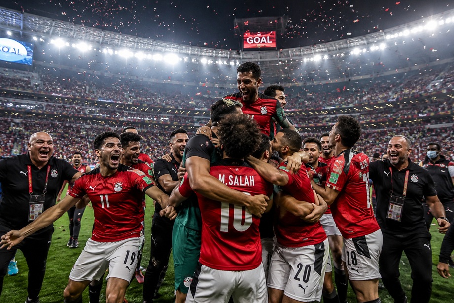 Egypt World Cup History Win as Mohamed Salah celebrates during Egypt's 3-1 victory over New Zealand at the FIFA World Cup.
