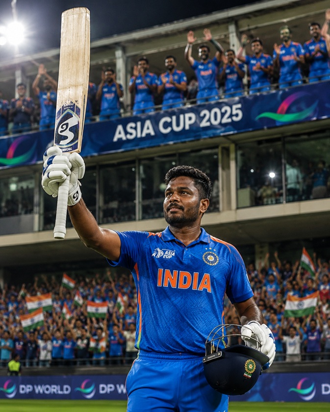 India vs Oman Match Scorecard during Asia Cup 2025 featuring Sanju Samson and Oman players at Sheikh Zayed Stadium Abu Dhabi