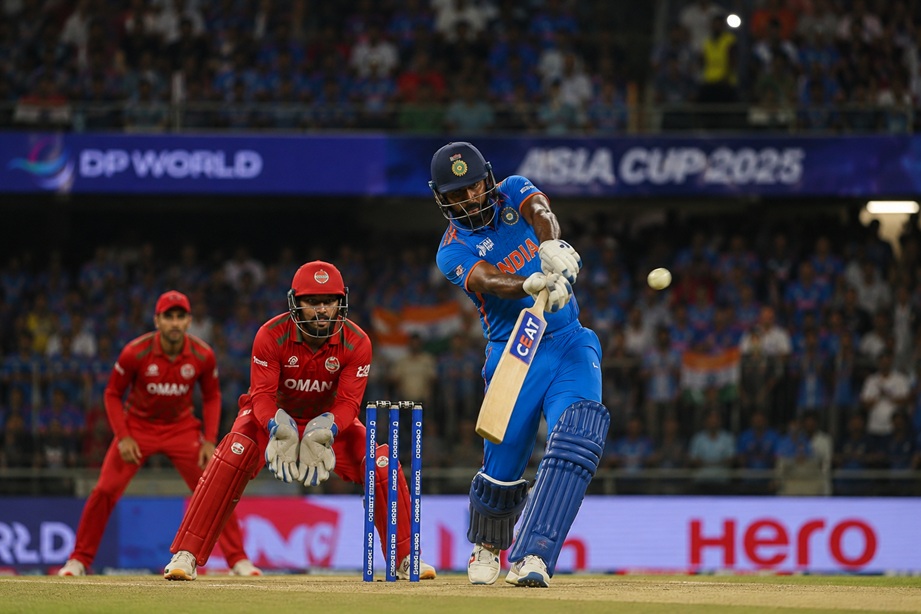 India vs Oman Match Scorecard during Asia Cup 2025 featuring Sanju Samson and Oman players at Sheikh Zayed Stadium Abu Dhabi
