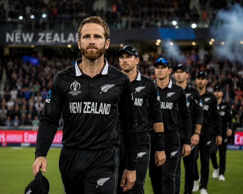 Kane Williamson Retirement News featuring Kane Williamson with the World Test Championship trophy during his farewell from international cricket