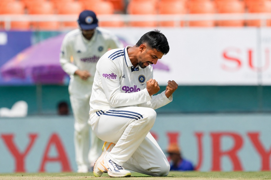 India vs Afghanistan Scorecard showing India's innings and 300-run Test victory with Shubman Gill and Manav Suthar