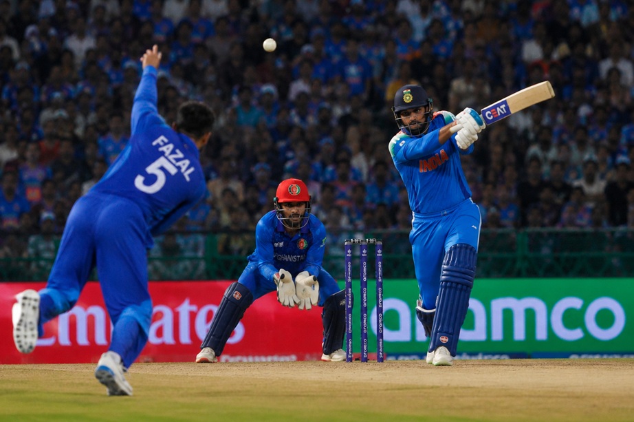 India vs Afghanistan 1st ODI Live Score featuring Shubman Gill and Rashid Khan in action at Dharamsala