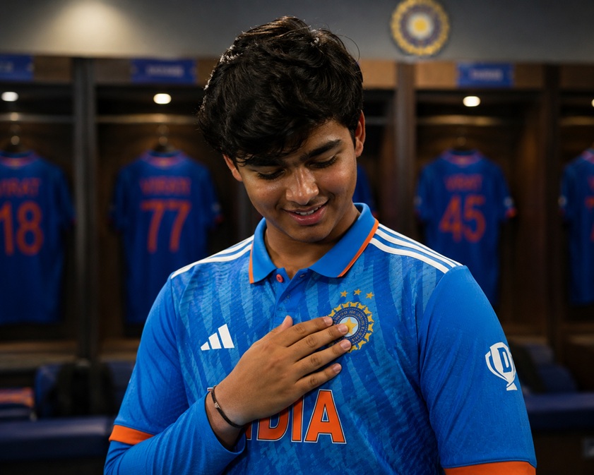 Sooryavanshi India Jersey as Vaibhav Sooryavanshi wears the Team India jersey for the first time