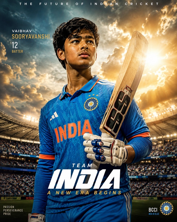 Sooryavanshi India Jersey as Vaibhav Sooryavanshi wears the Team India jersey for the first time