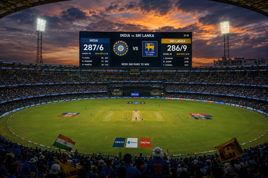 India vs Sri Lanka Scorecard showing historic cricket match highlights and records