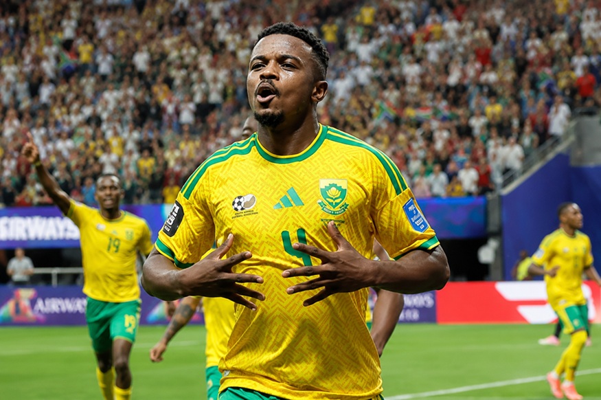 South Africa Czechia Match Highlights showing Teboho Mokoena scoring late equalizer in 1-1 FIFA World Cup draw