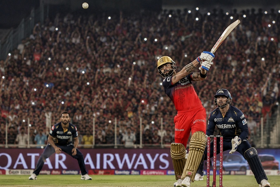 Virushka IPL Victory Moment as Virat Kohli blows a flying kiss to Anushka Sharma after hitting the winning six in the IPL final