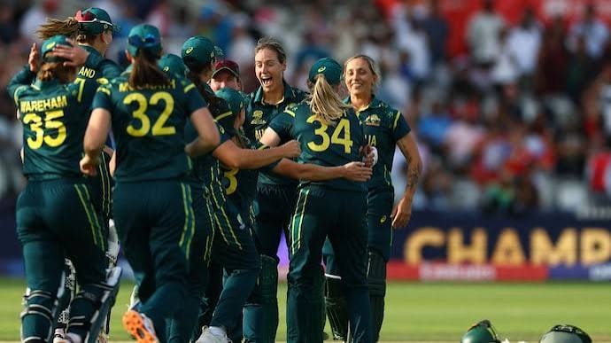 Australia Women's T20 Title celebration after defeating England in the ICC Women's T20 World Cup 2026 Final at Lord's