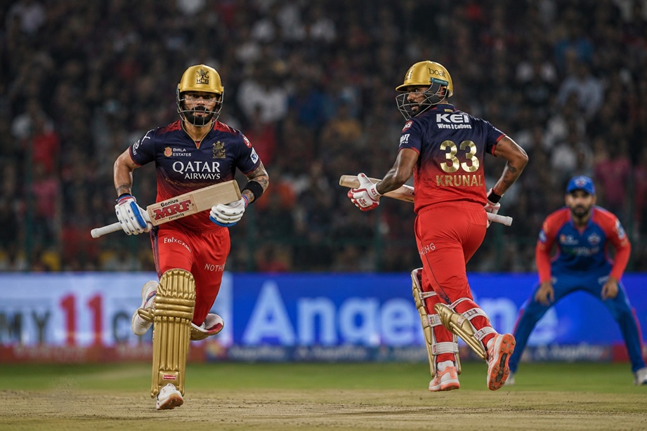 Delhi Capitals vs Royal Challengers Bengaluru Match Scorecard IPL 2025 featuring Virat Kohli and Krunal Pandya during RCB's six-wicket victory