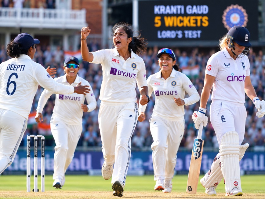 India Women Lord's Test Win celebration after historic 270-run victory over England at Lord's Cricket Ground