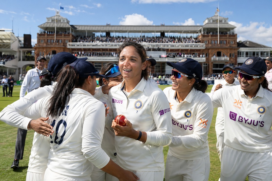India Women Lord's Test Win celebration after historic 270-run victory over England at Lord's Cricket Ground