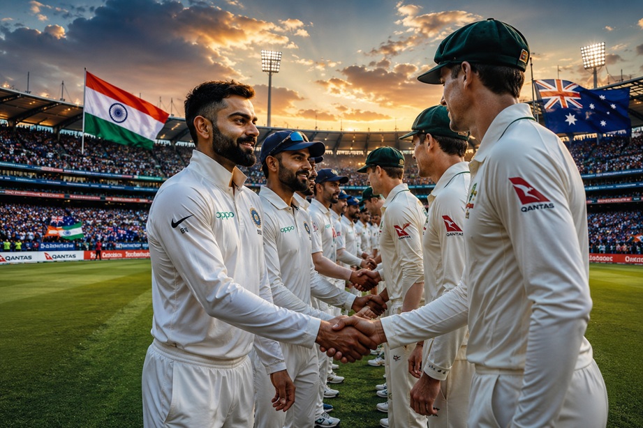 India vs Australia Timeline featuring Border-Gavaskar Trophy, Virat Kohli, Pat Cummins, Sachin Tendulkar and iconic cricket rivalry moments (2026).