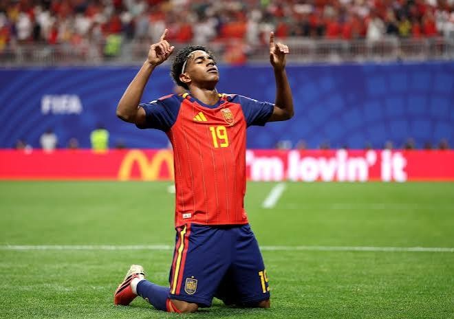 Lamine Yamal New York celebration after Spain defeated France in the FIFA World Cup 2026 semi-final