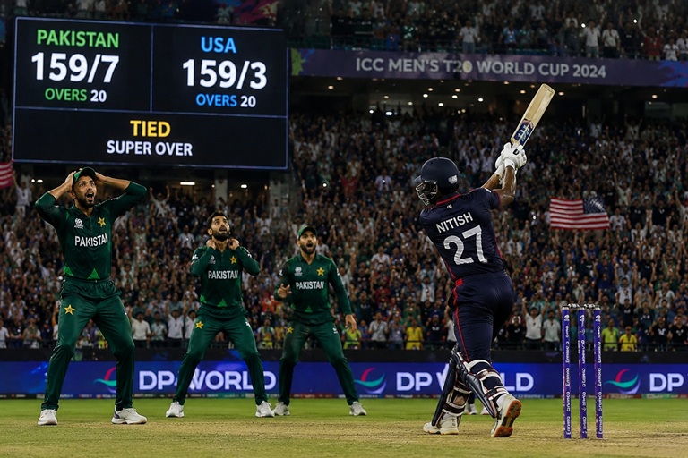 Pakistan vs USA Timeline featuring the historic ICC Men's T20 World Cup 2024 Super Over victory by the United States over Pakistan