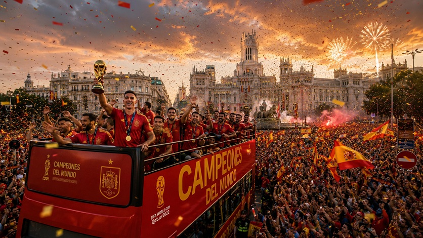 Spain Heroes Welcome 2026 as World Cup champions celebrate with fans during the Madrid victory parade