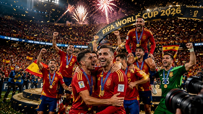 Spain World Cup final highlights featuring Ferran Torres scoring the winning goal against Argentina in the 2026 FIFA World Cup Final