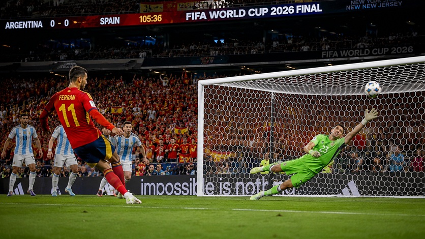 Spain World Cup final highlights featuring Ferran Torres scoring the winning goal against Argentina in the 2026 FIFA World Cup Final