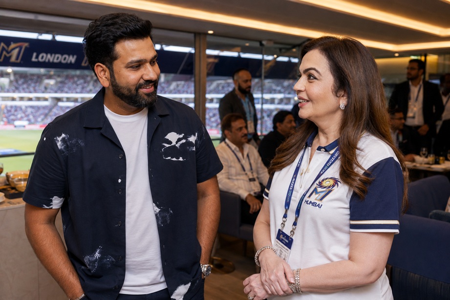 The Hundred Rohit Sharma arrives at The Oval to support MI London during the opening day of The Hundred 2026