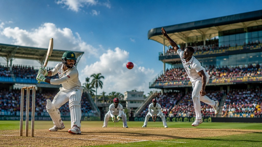 West Indies Pakistan Live Score 1st Test 2026 at Brian Lara Cricket Academy