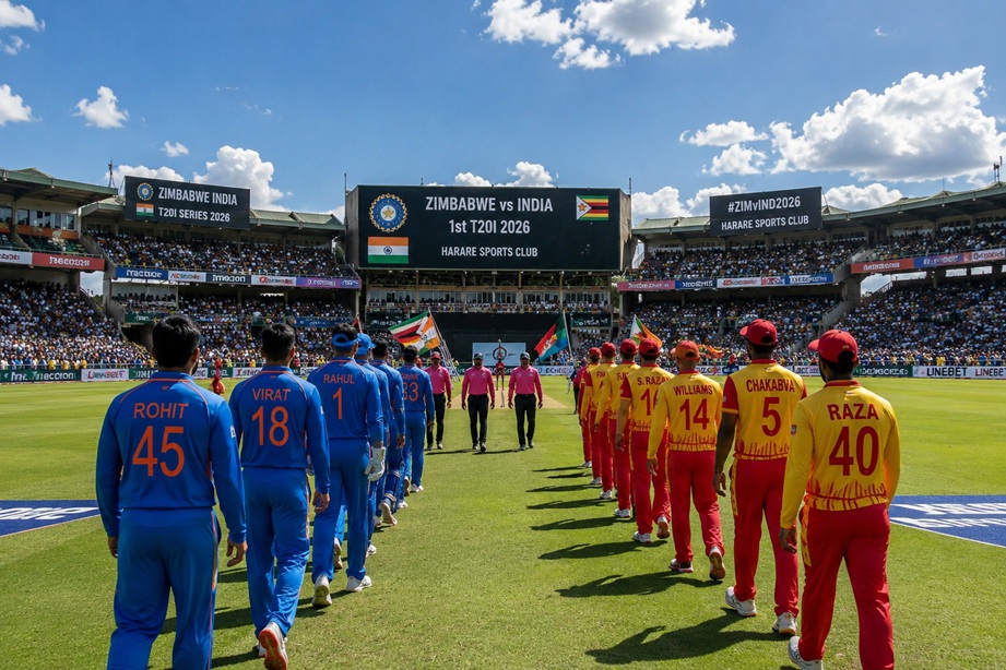 Zimbabwe India 1st T20I Scorecard 2026 showing India's 7-wicket win over Zimbabwe at Harare Sports Club