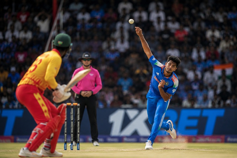 Zimbabwe India 1st T20I Scorecard 2026 showing India's 7-wicket win over Zimbabwe at Harare Sports Club