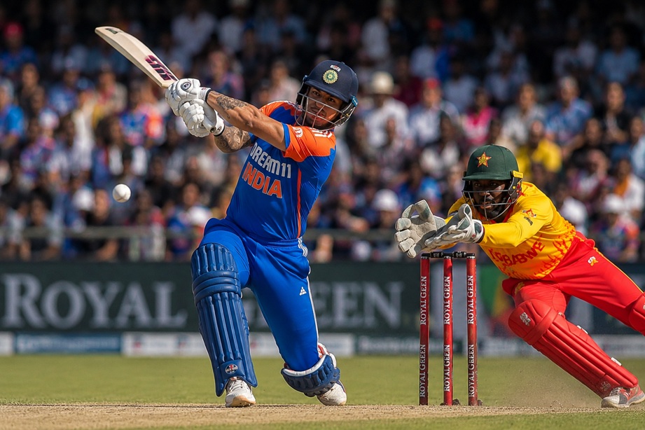 Zimbabwe vs India Live Score during the 1st T20I match at Harare Sports Club 2026