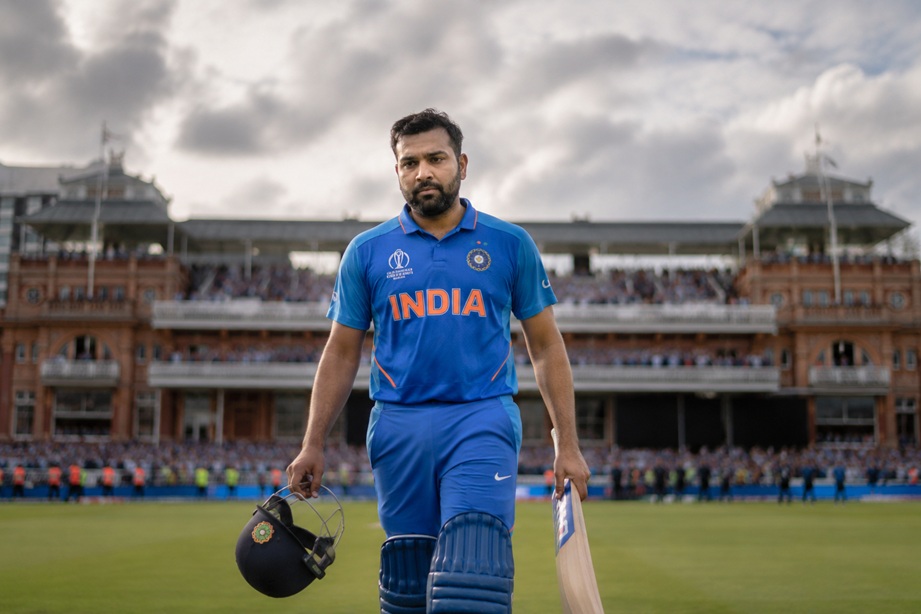 Rohit Sharma retirement speculation during England ODI series as the Indian captain acknowledges the crowd at Lord's Cricket Ground.