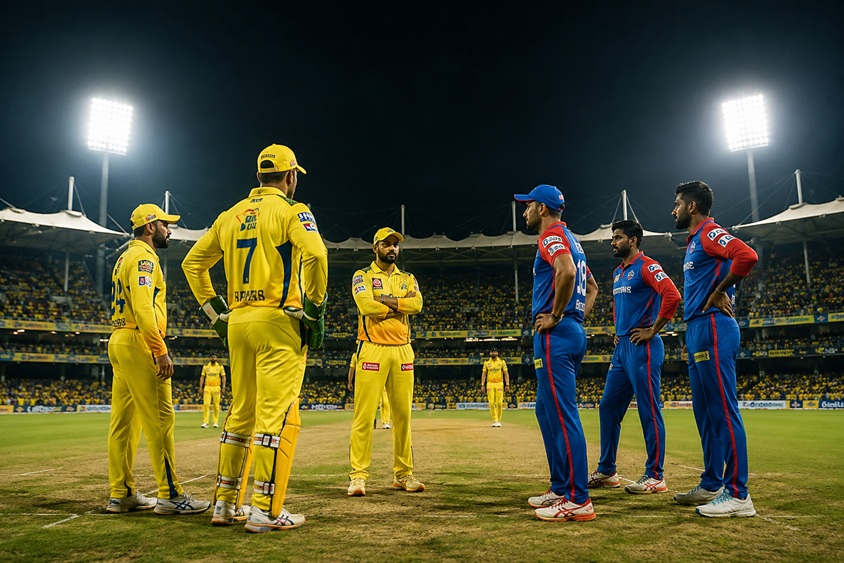 CSK vs DC Full Scorecard 2026 showing Chennai Super Kings 212/2 and Delhi Capitals 189