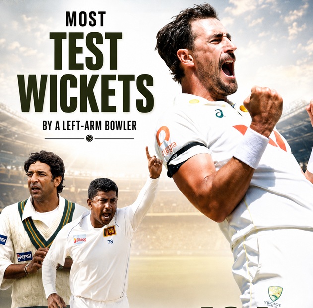 Mitchell Starc 434 wickets historic left-arm Test cricket record