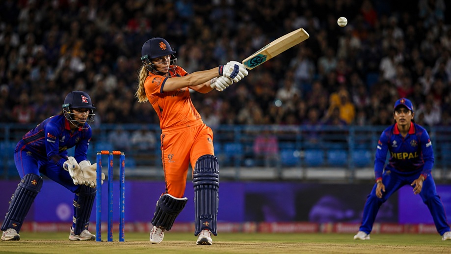 Netherlands Women vs Nepal Women Timeline 2026 showing the thrilling two-run qualifier match