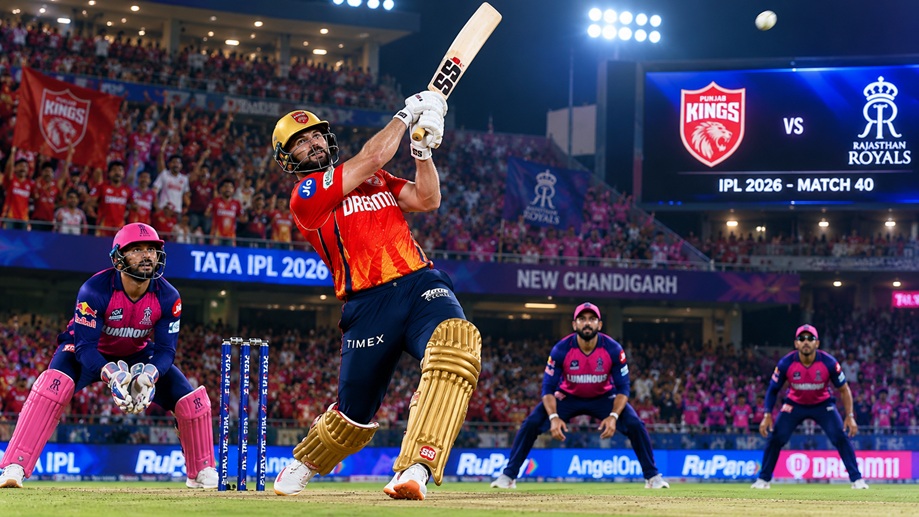 PBKS vs RR Full Scorecard 2026 showing Rajasthan Royals chasing 223 runs