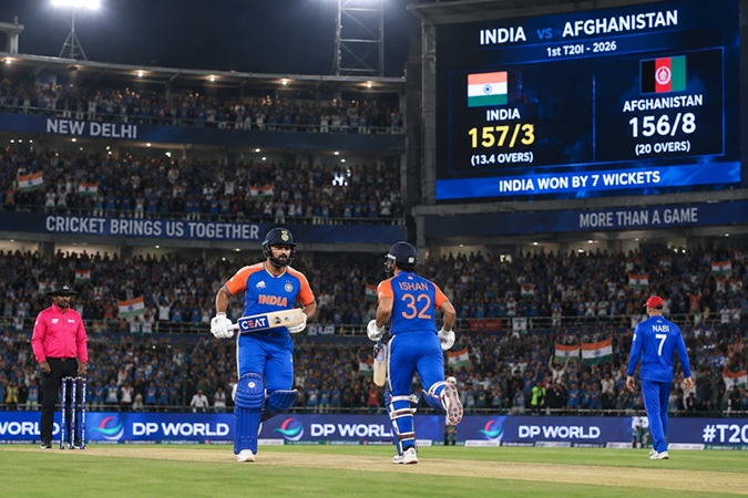 India vs Afghanistan 1st T20I Scorecard featuring Abhishek Sharma's 82 off 32 balls in India's 7-wicket victory