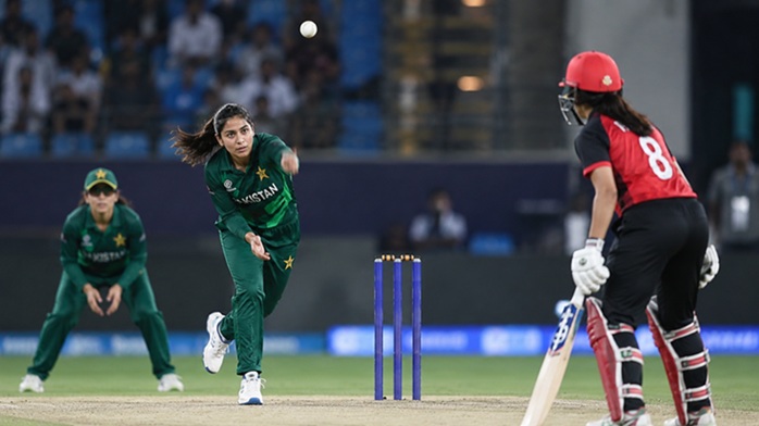 Pakistan vs Hong Kong Scorecard 2026 showing Pakistan Women celebrating their 72-run victory in the Women's Asia Cup