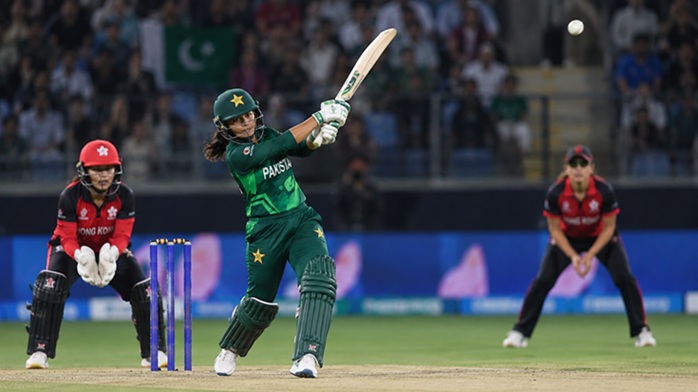 Pakistan vs Hong Kong Scorecard 2026 showing Pakistan Women celebrating their 72-run victory in the Women's Asia Cup