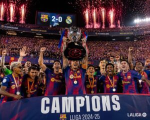 Barcelona LaLiga title victory celebration at Camp Nou