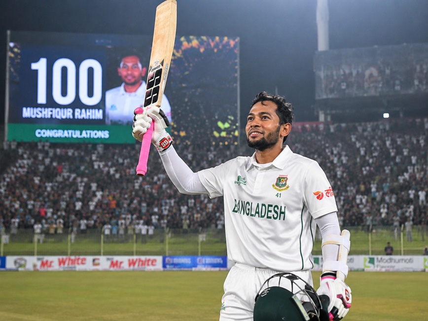 Mushfiqur Rahim Century Records celebration after scoring a Test century