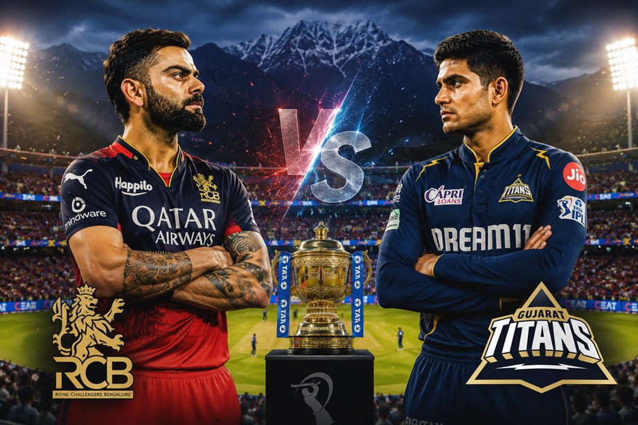 RCB vs GT Qualifier 1 IPL 2026 playoff match featuring Virat Kohli and Shubman Gill