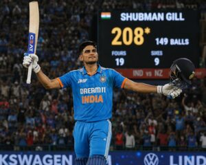 Shubman Gill centuries record celebration after scoring a hundred