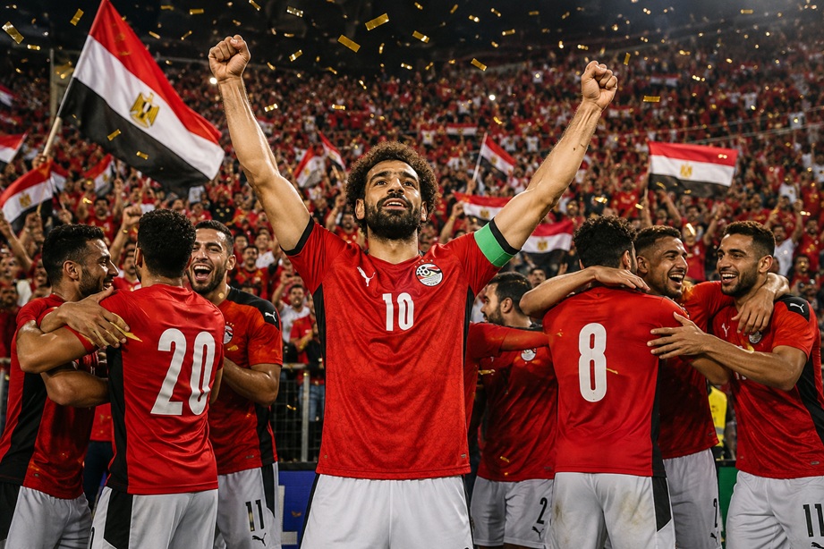 Egypt World Cup Round of 32 celebration after qualifying for FIFA World Cup knockout stage