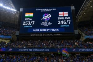 India vs England Scorecard during the ICC Men's T20 World Cup 2026 2nd Semi-Final at Wankhede Stadium