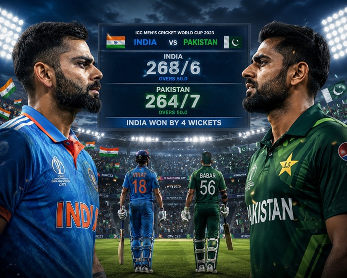 India Pakistan Match Scorecard featuring historic cricket rivalry between India and Pakistan in ICC tournaments