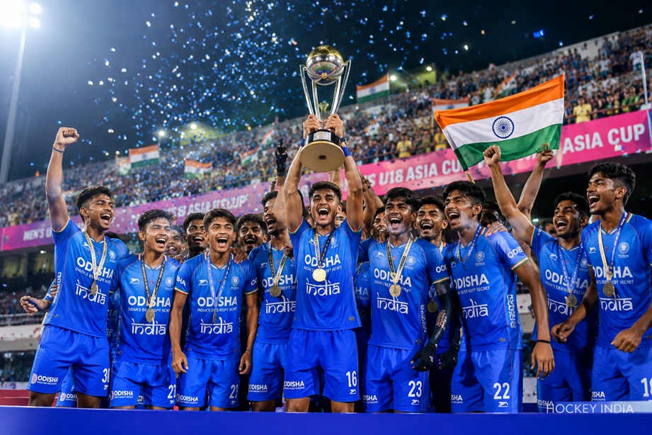 India U18 Asia Cup Victory as India defeats Japan 4-1 in the U18 Asia Cup Final and celebrates the championship trophy