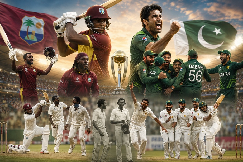 West Indies vs Pakistan Timeline featuring historic cricket rivalry from 1958 to 2026