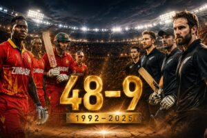 Zimbabwe vs New Zealand Timeline 1992–2025 complete 48-9 head-to-head cricket record